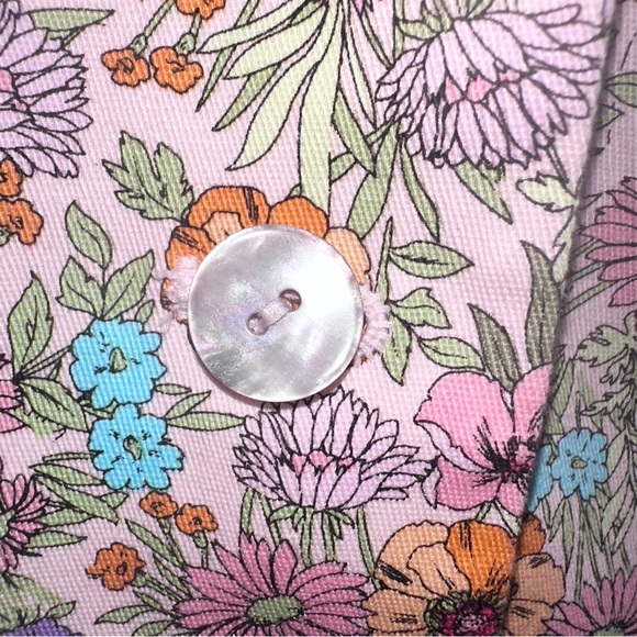 Villager Liz Claiborne Floral Cotton Blazer Jacket Size 14 Spring Garden - Picture 10 of 16